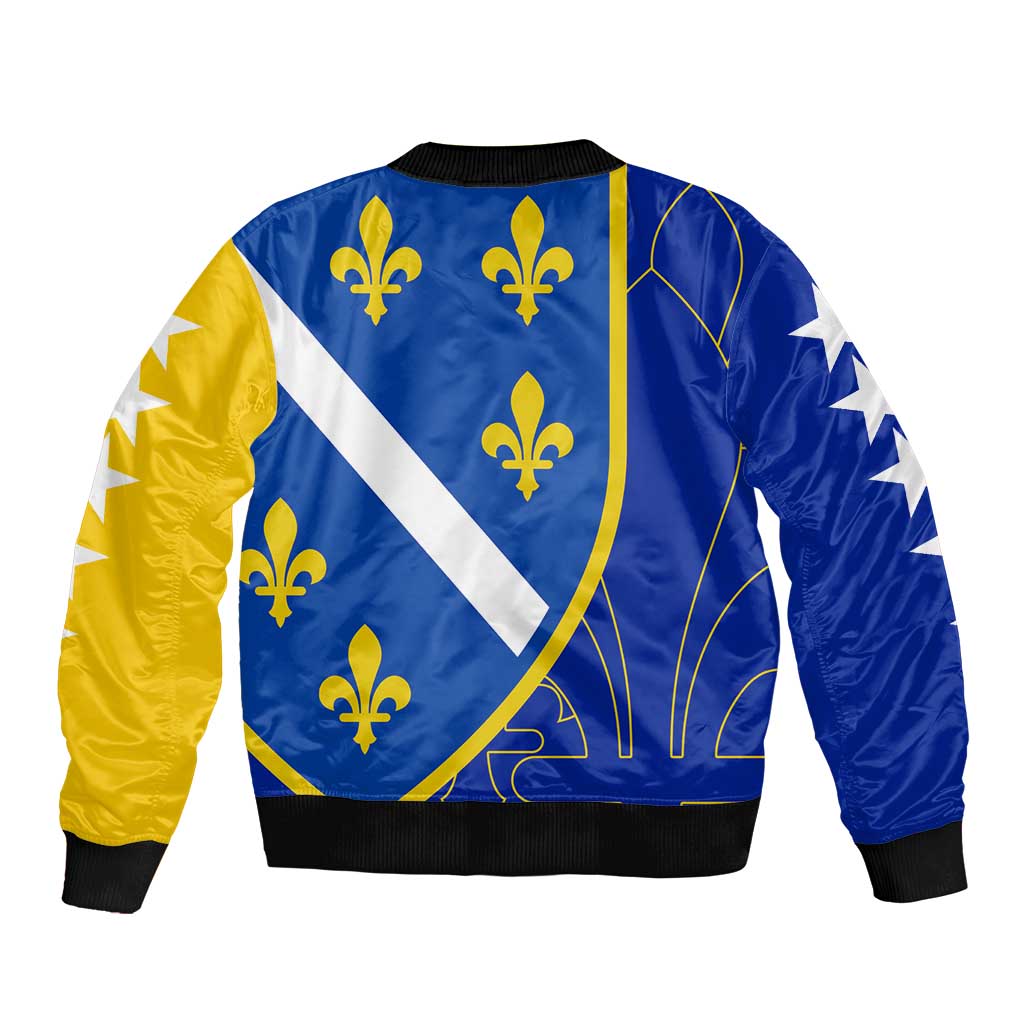 Bosnia and Herzegovina Sleeve Zip Bomber Jacket Flag and Coat of Arms Hoodie – Unique Combination Design