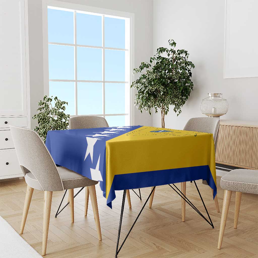 Bosnia and Herzegovina Tablecloth Flag and Coat of Arms Hoodie – Unique Combination Design