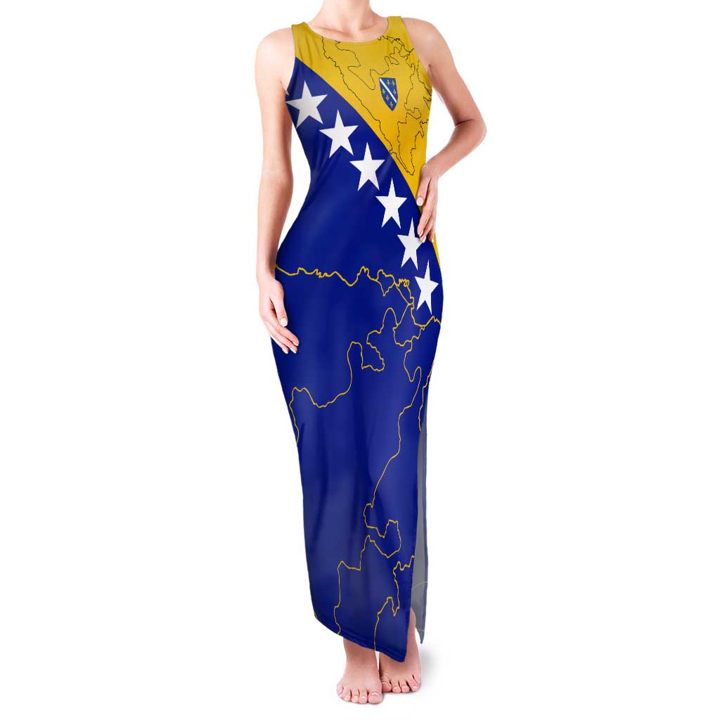Bosnia and Herzegovina Tank Maxi Dress Flag and Coat of Arms Hoodie – Unique Combination Design