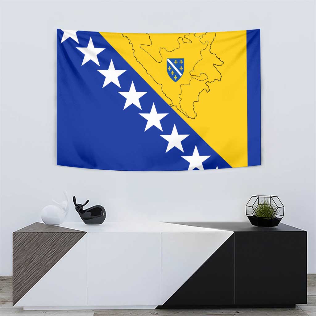 Bosnia and Herzegovina Tapestry Flag and Coat of Arms Hoodie – Unique Combination Design