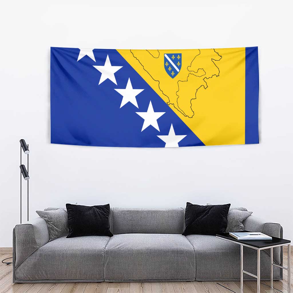 Bosnia and Herzegovina Tapestry Flag and Coat of Arms Hoodie – Unique Combination Design