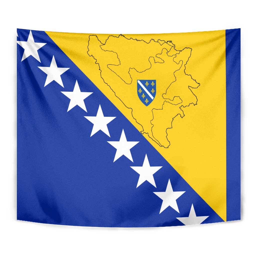 Bosnia and Herzegovina Tapestry Flag and Coat of Arms Hoodie – Unique Combination Design