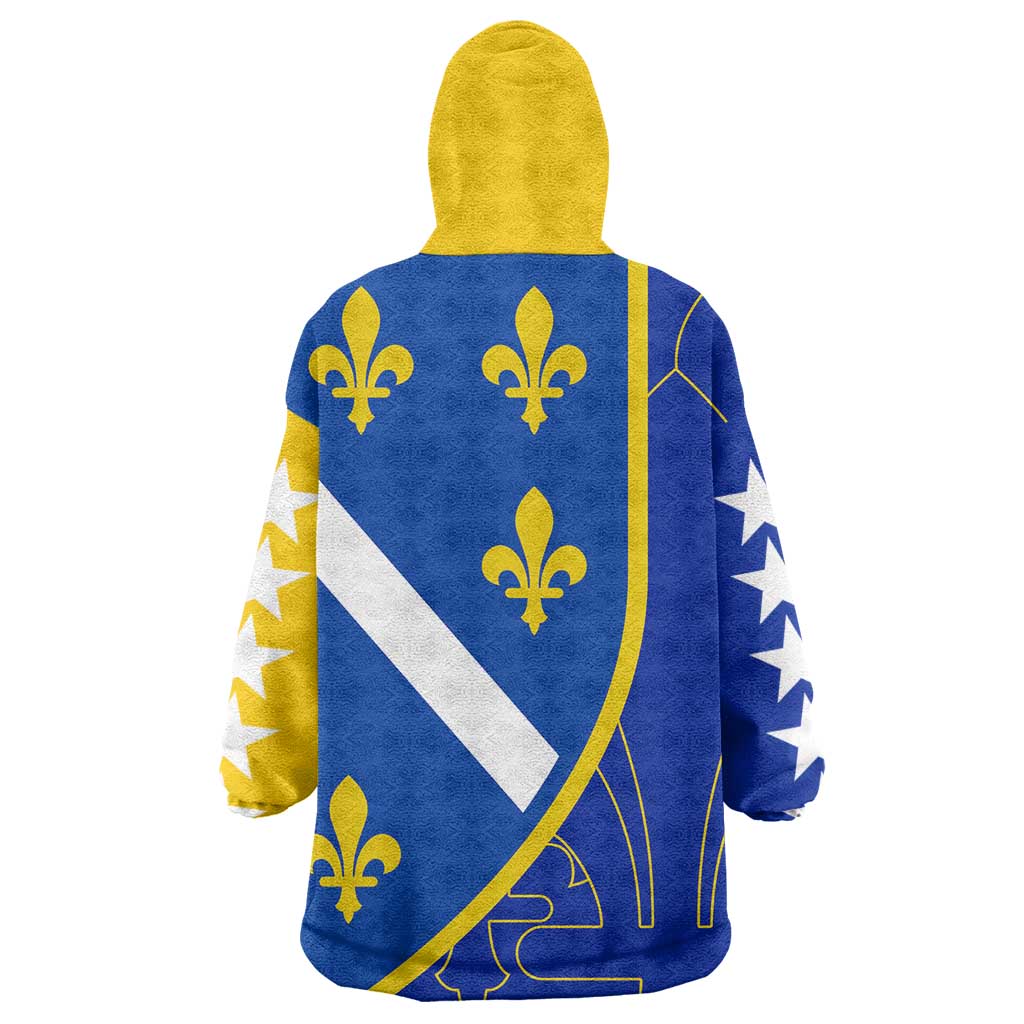 Bosnia and Herzegovina Wearable Blanket Hoodie Flag and Coat of Arms Hoodie – Unique Combination Design