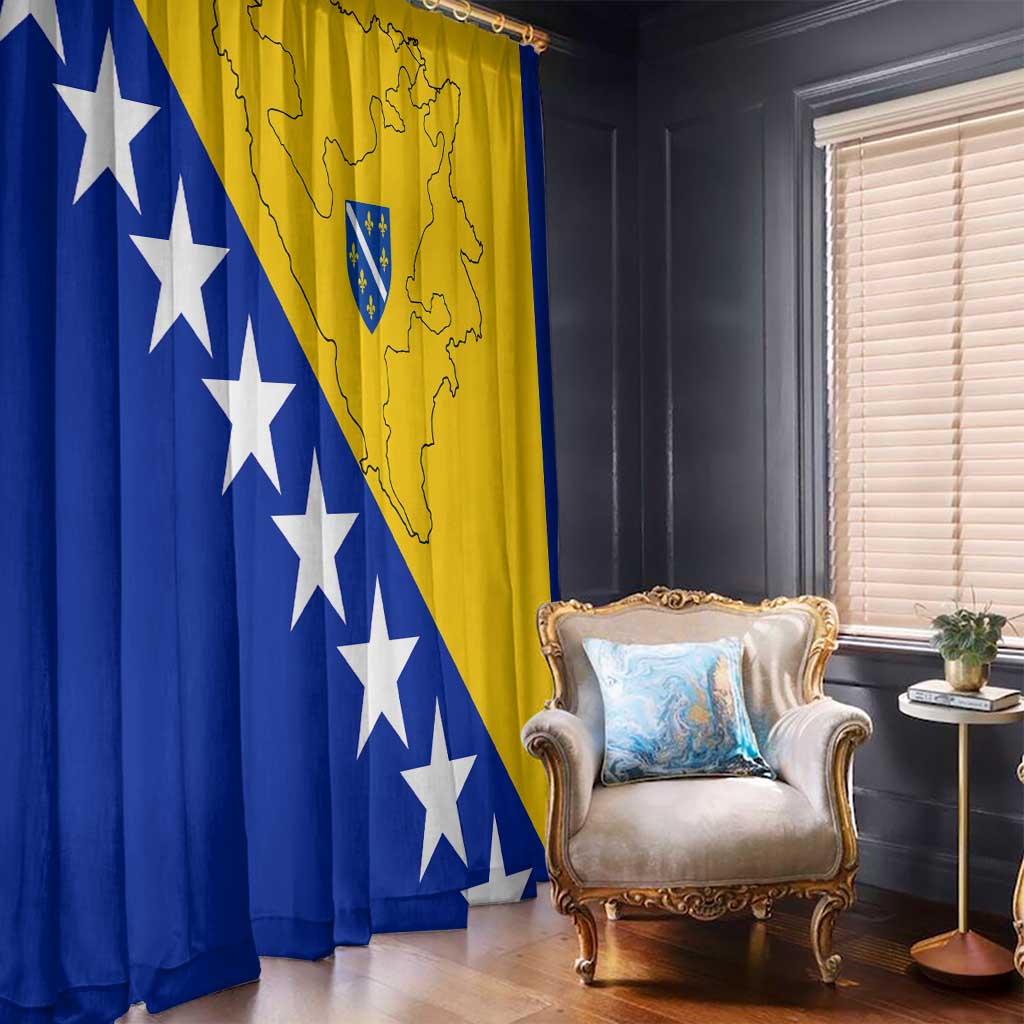 Bosnia and Herzegovina Window Curtain Flag and Coat of Arms Hoodie – Unique Combination Design