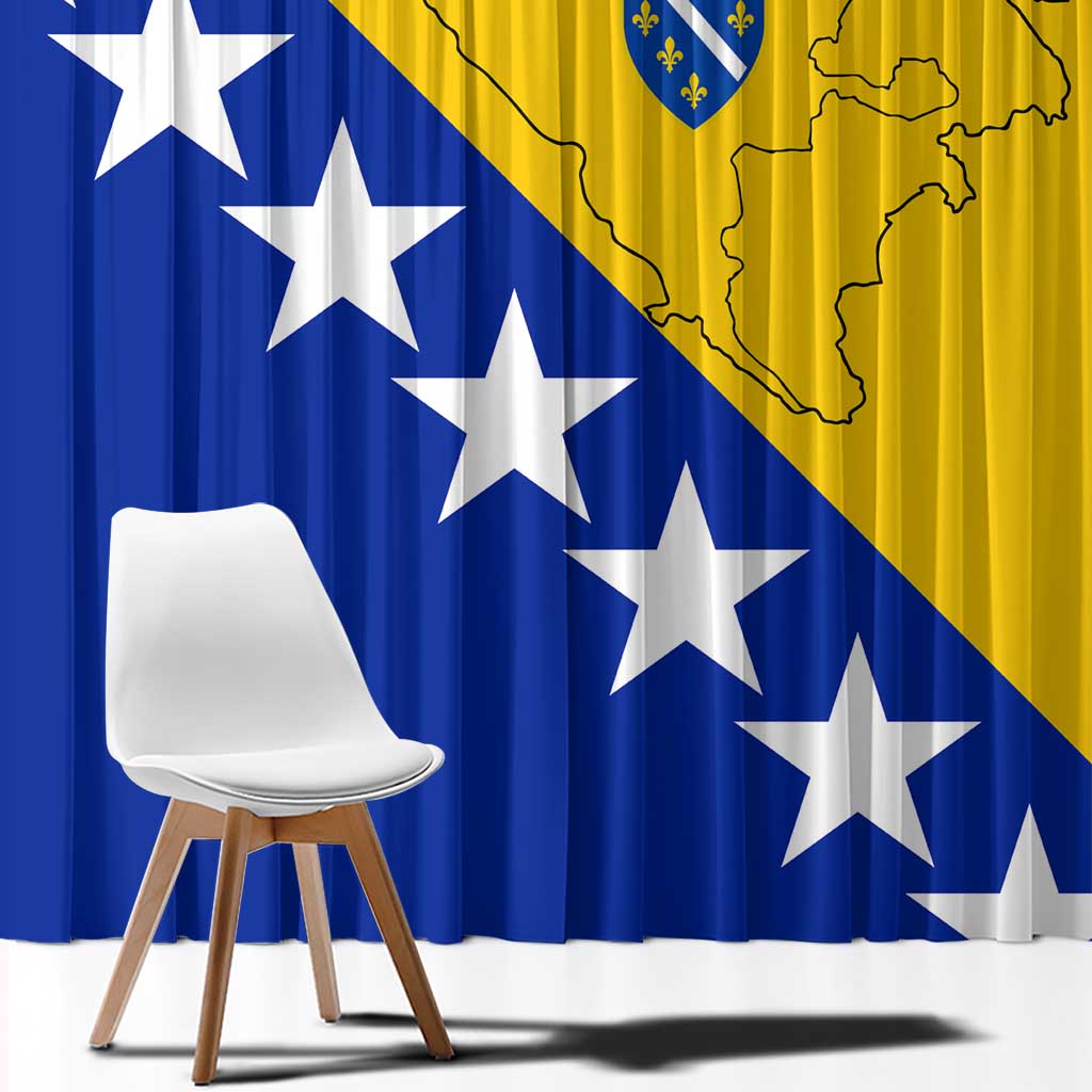 Bosnia and Herzegovina Window Curtain Flag and Coat of Arms Hoodie – Unique Combination Design