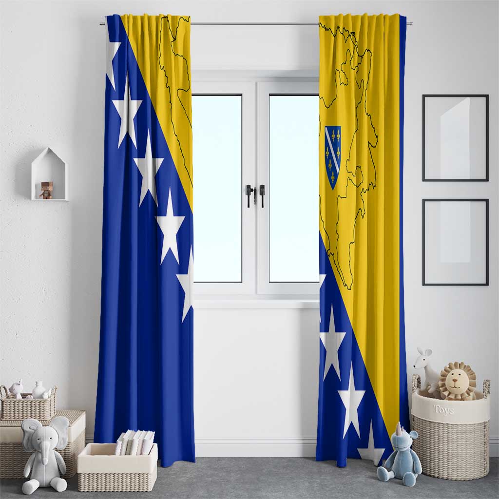 Bosnia and Herzegovina Window Curtain Flag and Coat of Arms Hoodie – Unique Combination Design
