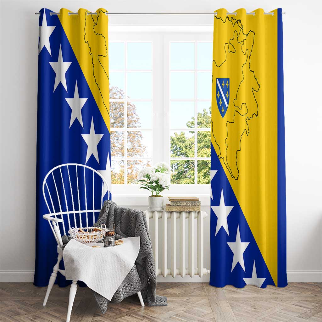 Bosnia and Herzegovina Window Curtain Flag and Coat of Arms Hoodie – Unique Combination Design