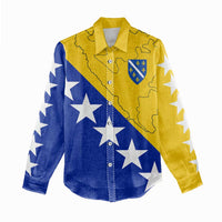 Bosnia and Herzegovina Women Casual Shirt Flag and Coat of Arms Hoodie – Unique Combination Design