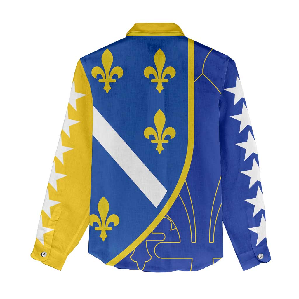 Bosnia and Herzegovina Women Casual Shirt Flag and Coat of Arms Hoodie – Unique Combination Design