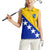 Bosnia and Herzegovina Women Sleeveless Polo Shirt Flag and Coat of Arms Hoodie – Unique Combination Design