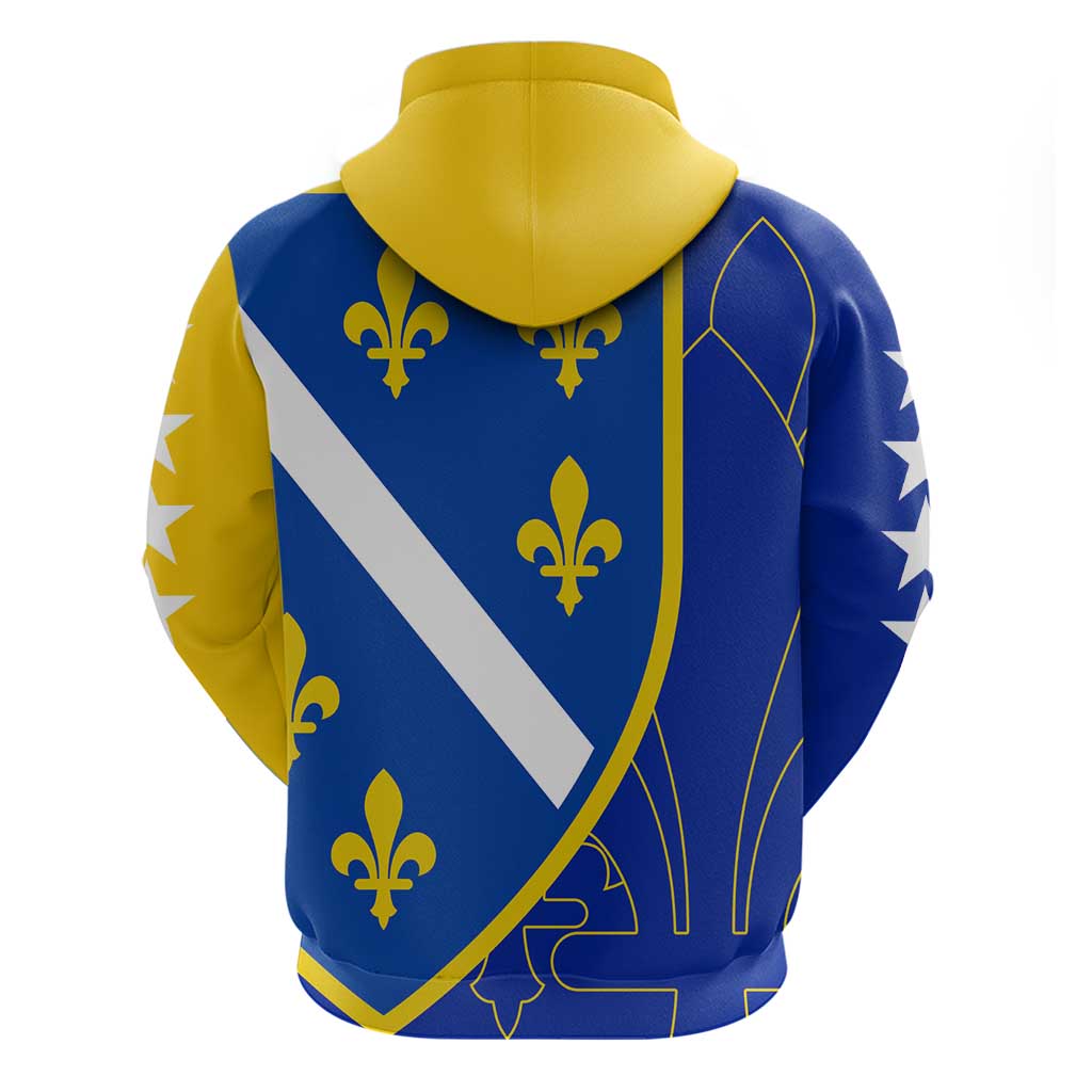 Bosnia and Herzegovina Zip Hoodie Flag and Coat of Arms Hoodie – Unique Combination Design