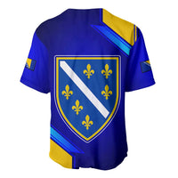 Bosnia and Herzegovina Coat of Arms Baseball Jersey Blend of National Colors & Symbols