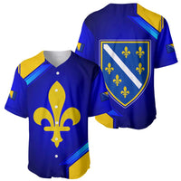 Bosnia and Herzegovina Coat of Arms Baseball Jersey Blend of National Colors & Symbols