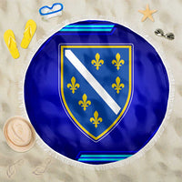 Bosnia and Herzegovina Coat of Arms Beach Blanket Blend of National Colors & Symbols