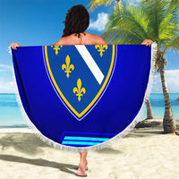 Bosnia and Herzegovina Coat of Arms Beach Blanket Blend of National Colors & Symbols