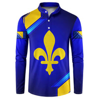 Bosnia and Herzegovina Coat of Arms Button Sweatshirt Blend of National Colors & Symbols