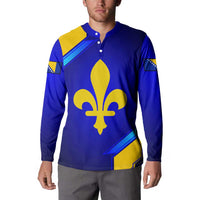 Bosnia and Herzegovina Coat of Arms Button Sweatshirt Blend of National Colors & Symbols