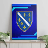 Bosnia and Herzegovina Coat of Arms Canvas Wall Art Blend of National Colors & Symbols