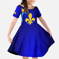Bosnia and Herzegovina Coat of Arms Family Matching Mermaid Dress and Hawaiian Shirt Blend of National Colors & Symbols