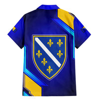 Bosnia and Herzegovina Coat of Arms Family Matching Mermaid Dress and Hawaiian Shirt Blend of National Colors & Symbols