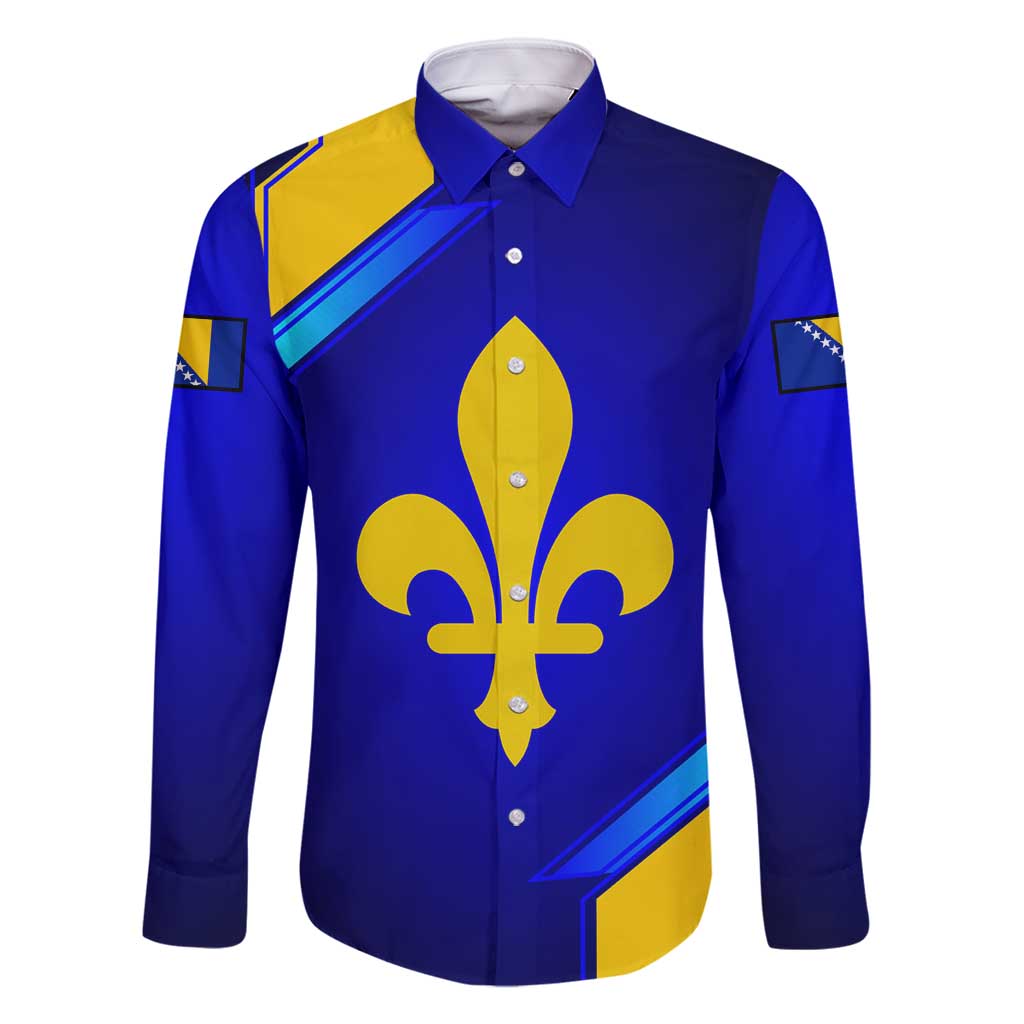 Bosnia and Herzegovina Coat of Arms Family Matching Mermaid Dress and Hawaiian Shirt Blend of National Colors & Symbols