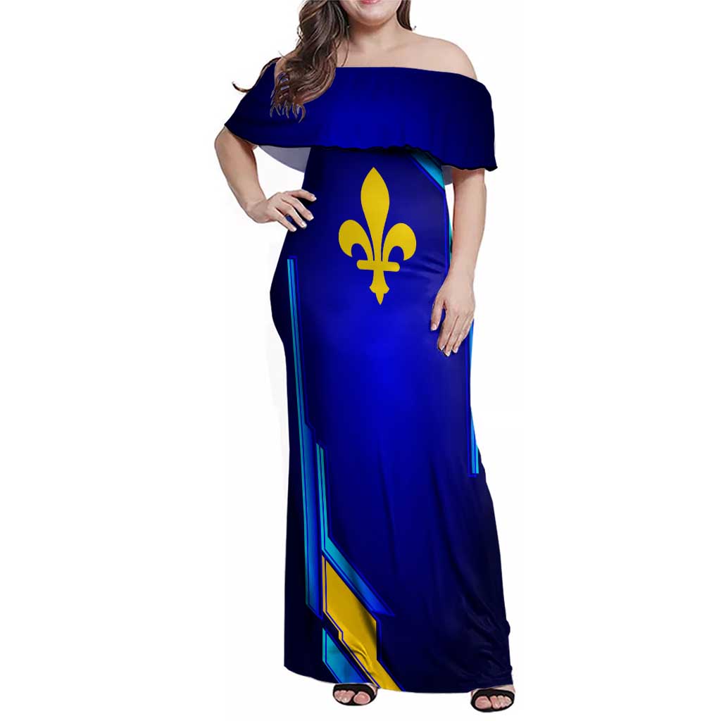 Bosnia and Herzegovina Coat of Arms Family Matching Off Shoulder Maxi Dress and Hawaiian Shirt Blend of National Colors & Symbols