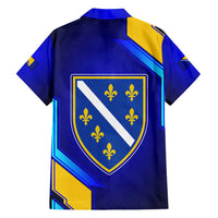 Bosnia and Herzegovina Coat of Arms Family Matching Puletasi and Hawaiian Shirt Blend of National Colors & Symbols