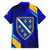 Bosnia and Herzegovina Coat of Arms Family Matching Tank Maxi Dress and Hawaiian Shirt Blend of National Colors & Symbols