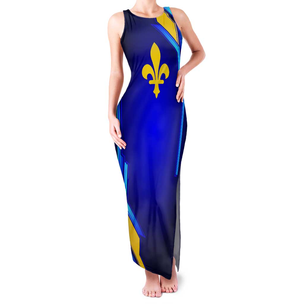 Bosnia and Herzegovina Coat of Arms Family Matching Tank Maxi Dress and Hawaiian Shirt Blend of National Colors & Symbols