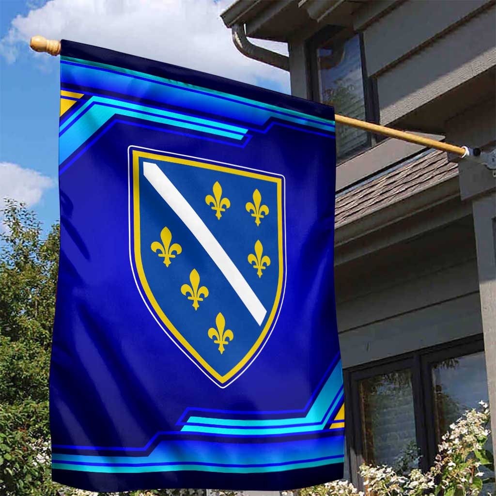 Bosnia and Herzegovina Coat of Arms Garden Flag Blend of National Colors & Symbols