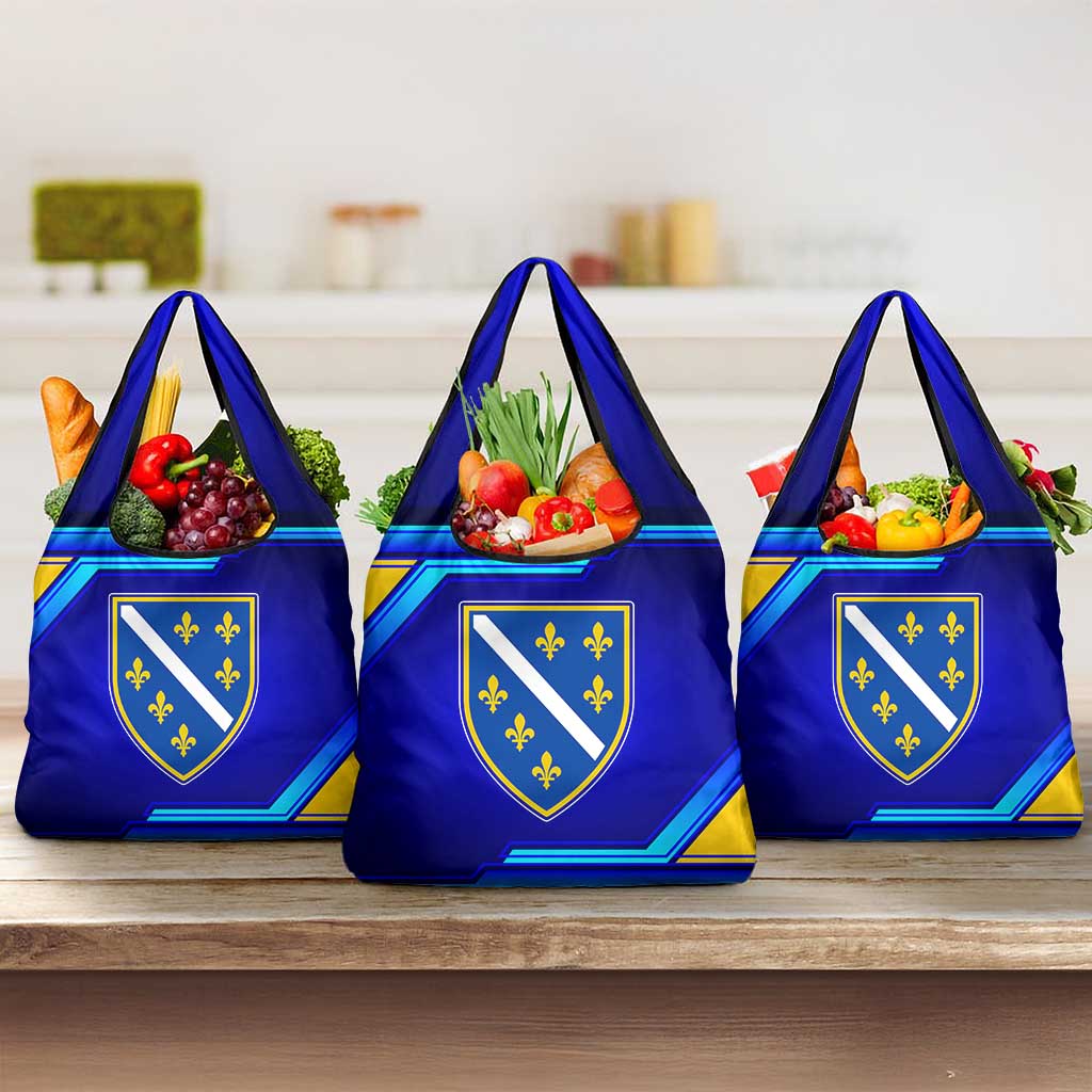 Bosnia and Herzegovina Coat of Arms Grocery Bag Blend of National Colors & Symbols