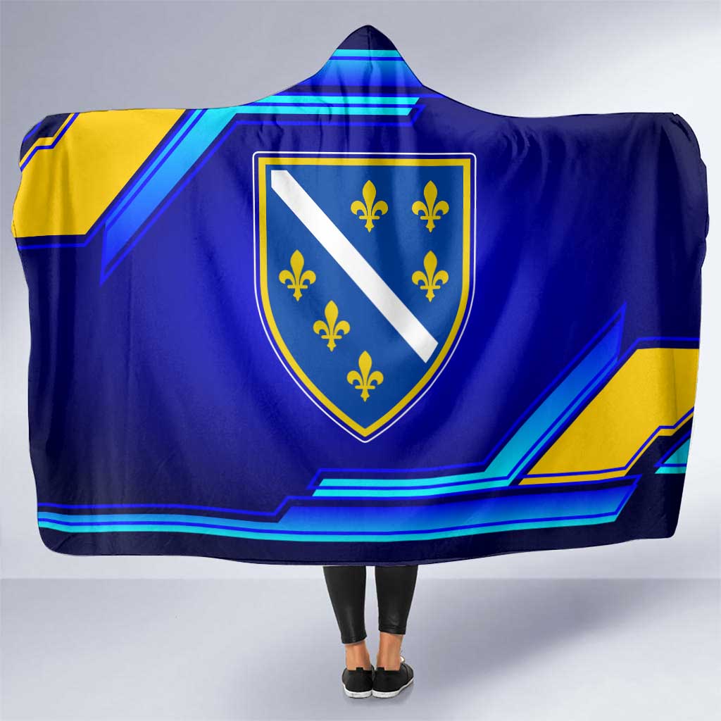 Bosnia and Herzegovina Coat of Arms Hooded Blanket Blend of National Colors & Symbols