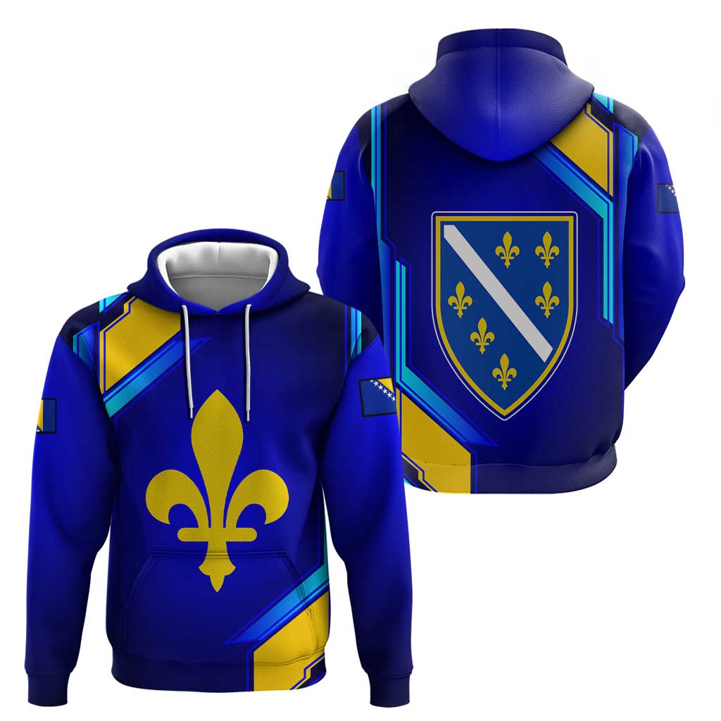 Bosnia and Herzegovina Coat of Arms Hoodie Blend of National Colors & Symbols