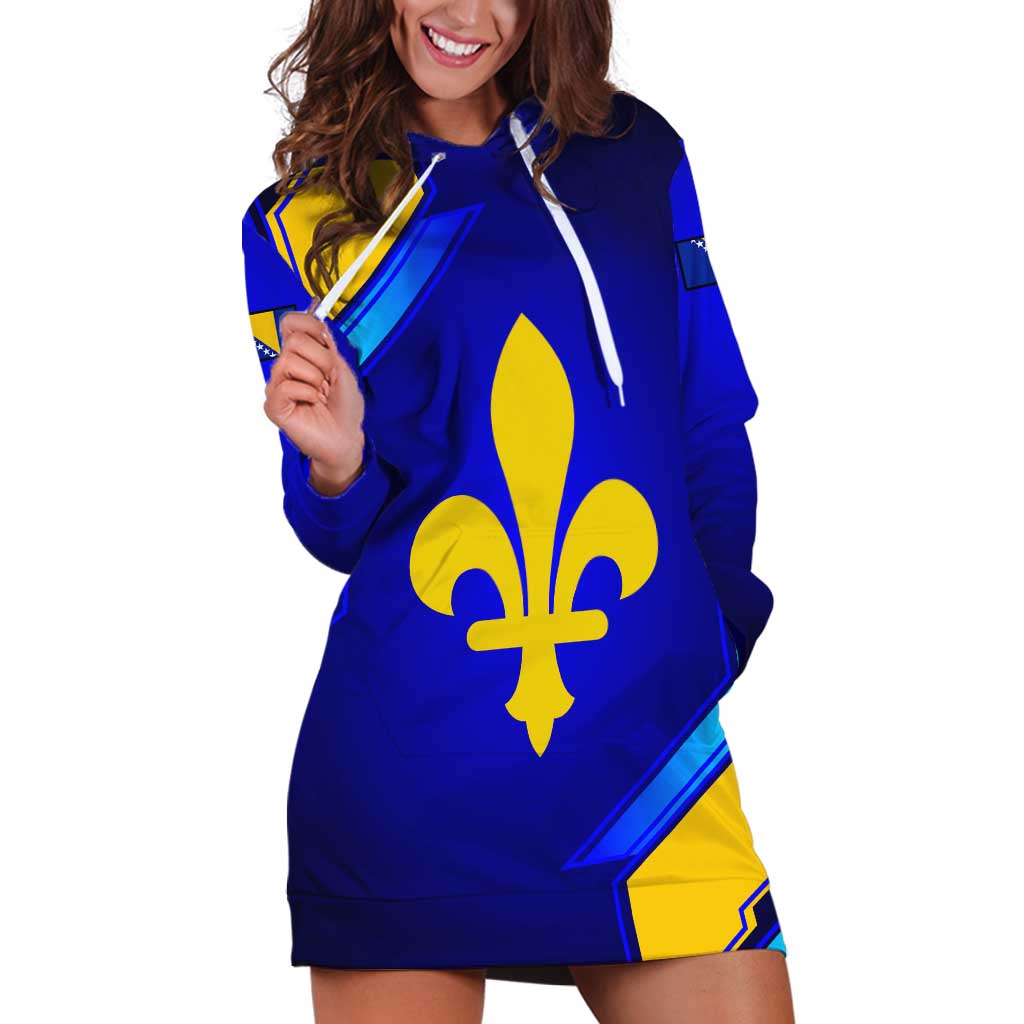 Bosnia and Herzegovina Coat of Arms Hoodie Dress Blend of National Colors & Symbols