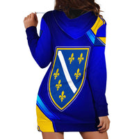 Bosnia and Herzegovina Coat of Arms Hoodie Dress Blend of National Colors & Symbols