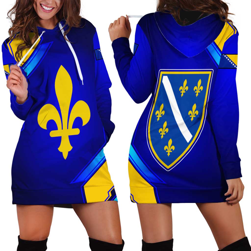 Bosnia and Herzegovina Coat of Arms Hoodie Dress Blend of National Colors & Symbols