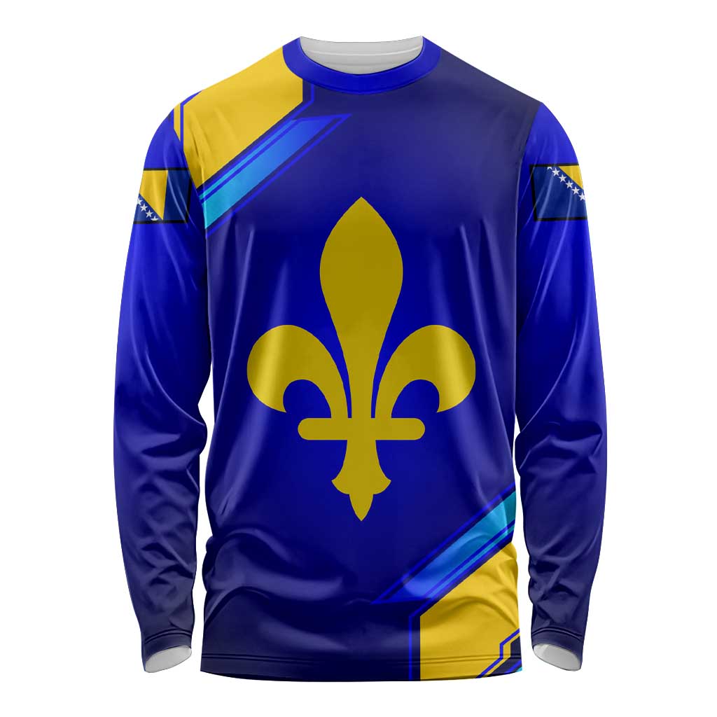 Bosnia and Herzegovina Coat of Arms Long Sleeve Shirt Blend of National Colors & Symbols