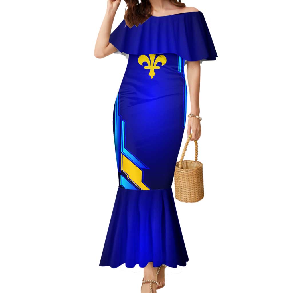 Bosnia and Herzegovina Coat of Arms Mermaid Dress Blend of National Colors & Symbols