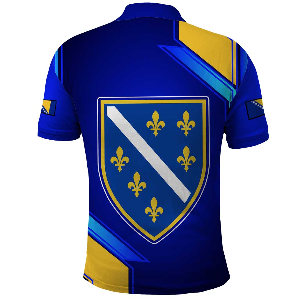 Bosnia and Herzegovina Coat of Arms Polo Shirt Blend of National Colors & Symbols