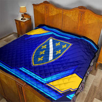 Bosnia and Herzegovina Coat of Arms Quilt Blend of National Colors & Symbols