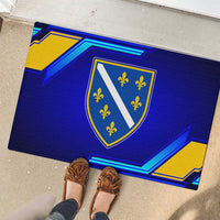 Bosnia and Herzegovina Coat of Arms Rubber Doormat Blend of National Colors & Symbols