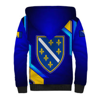 Bosnia and Herzegovina Coat of Arms Sherpa Hoodie Blend of National Colors & Symbols