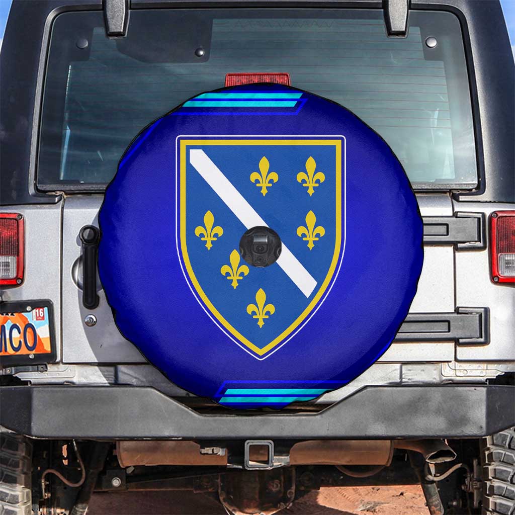 Bosnia and Herzegovina Coat of Arms Spare Tire Cover Blend of National Colors & Symbols