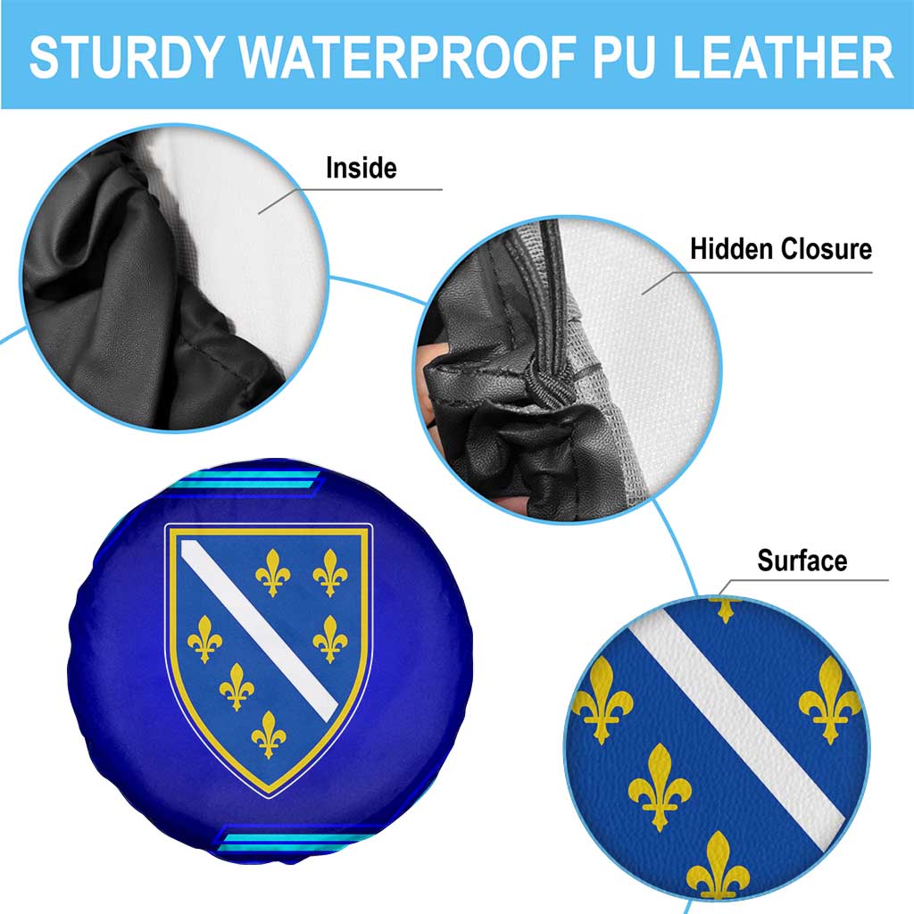 Bosnia and Herzegovina Coat of Arms Spare Tire Cover Blend of National Colors & Symbols
