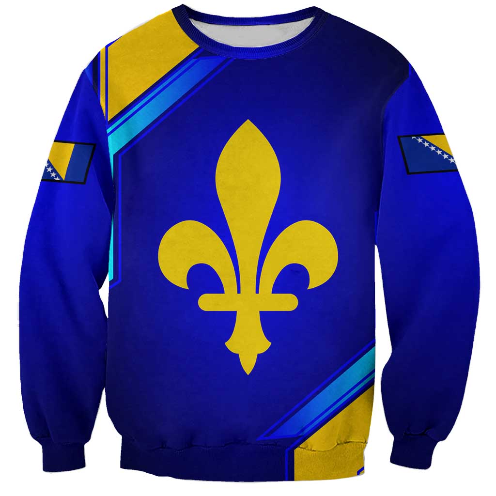 Bosnia and Herzegovina Coat of Arms Sweatshirt Blend of National Colors & Symbols