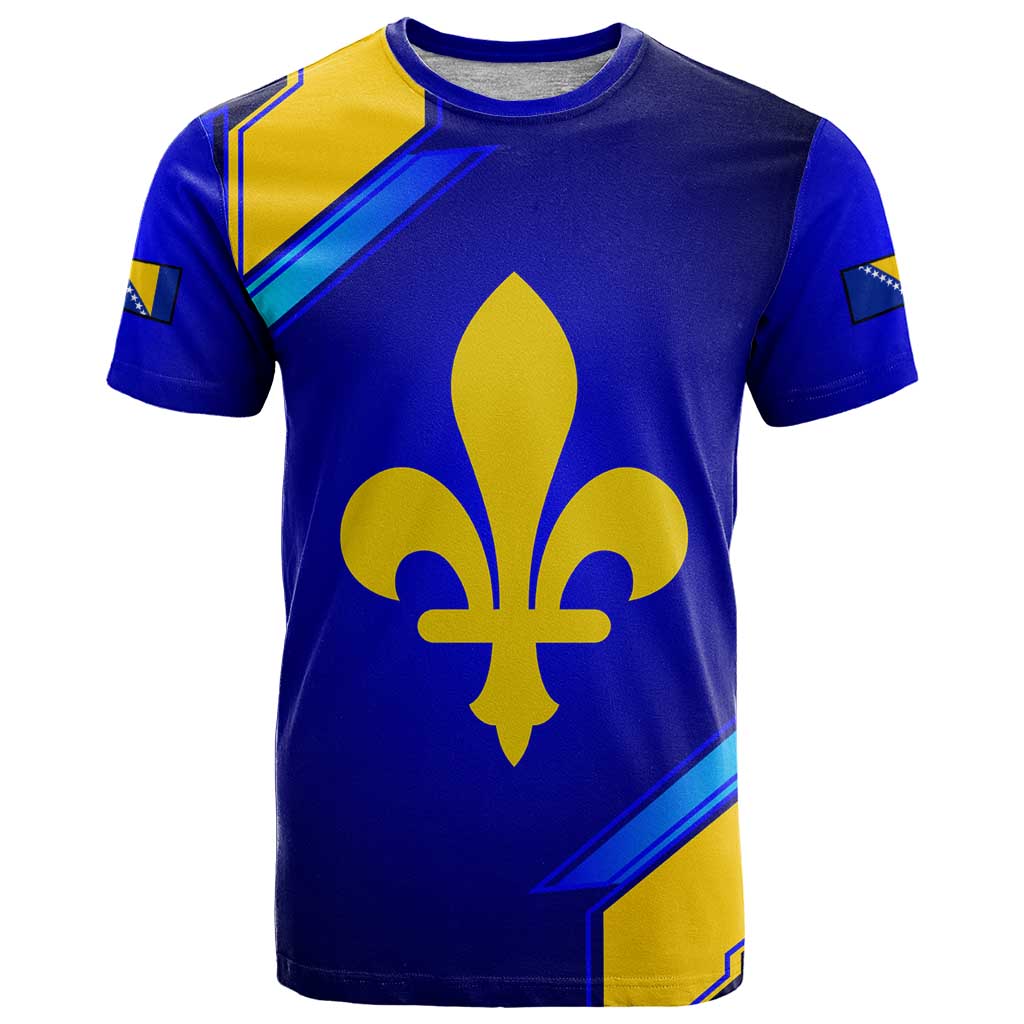 Bosnia and Herzegovina Coat of Arms T Shirt Blend of National Colors & Symbols