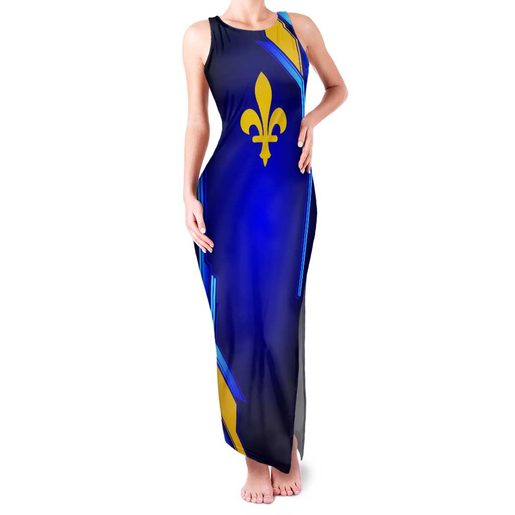 Bosnia and Herzegovina Coat of Arms Tank Maxi Dress Blend of National Colors & Symbols