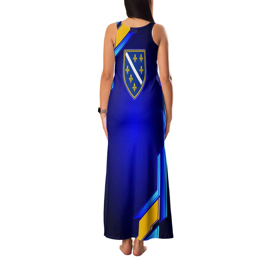 Bosnia and Herzegovina Coat of Arms Tank Maxi Dress Blend of National Colors & Symbols