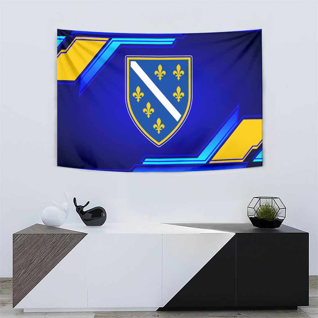 Bosnia and Herzegovina Coat of Arms Tapestry Blend of National Colors & Symbols