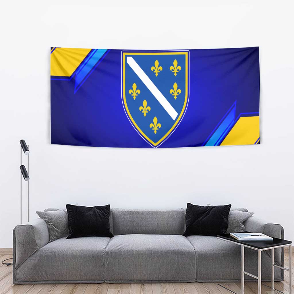 Bosnia and Herzegovina Coat of Arms Tapestry Blend of National Colors & Symbols